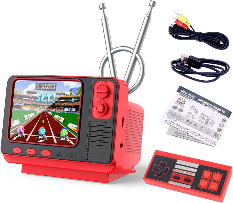 Photo 1 of Retro Video Games Console for Kids Adults Built-in 308 Classic Electronic Game 3.0'' Screen Mini TV Games Console Support TV Output and USB Charging Birthday Xmas Gift for Boys Girl 4-12 (Red)
