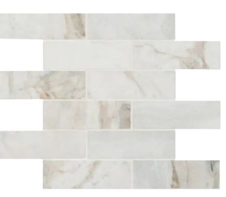 Photo 1 of Arabescato Venato White 11.73 in. x 11.73 in. x 10mm Honed Marble Mosaic Tile (9.6 sq. ft./Case)