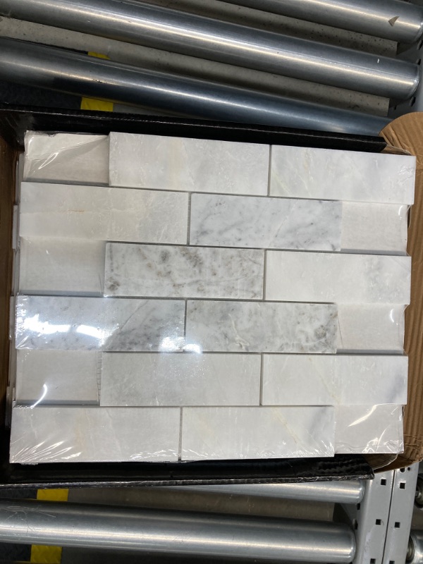 Photo 2 of Arabescato Venato White 11.73 in. x 11.73 in. x 10mm Honed Marble Mosaic Tile (9.6 sq. ft./Case)