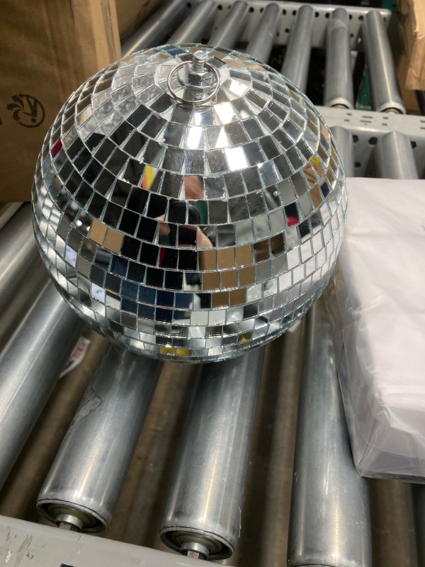 Photo 2 of Alytimes Mirror Disco Ball - 8-Inch Cool and Fun Silver Hanging Party Disco Ball –Big Party Decorations, Party Design