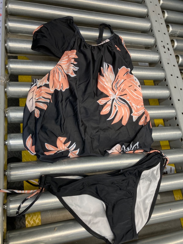 Photo 1 of SIZE L- Zando Bathing Suit for Women Tankini Swimsuit for Women Crewneck Two Piece Bathing Suit Tummy Control Tankini Top with Shorts 6-8 Pink Floral