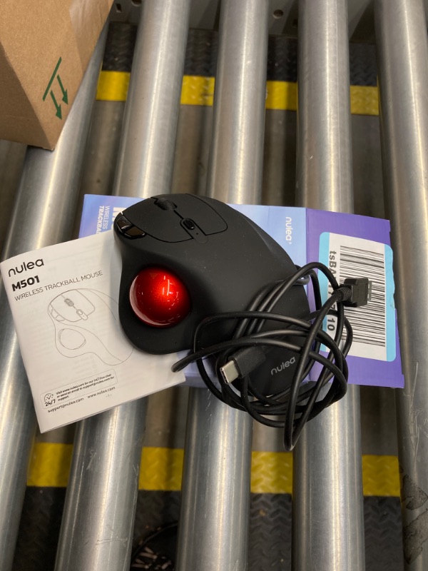 Photo 2 of Wireless Trackball Mouse, Rechargeable Ergonomic Mouse, Easy Thumb Control, Precise & Smooth Tracking, 3 Device Connection (Bluetooth or USB), Compatible for PC, Laptop, iPad, Mac, Windows, Android A-Red