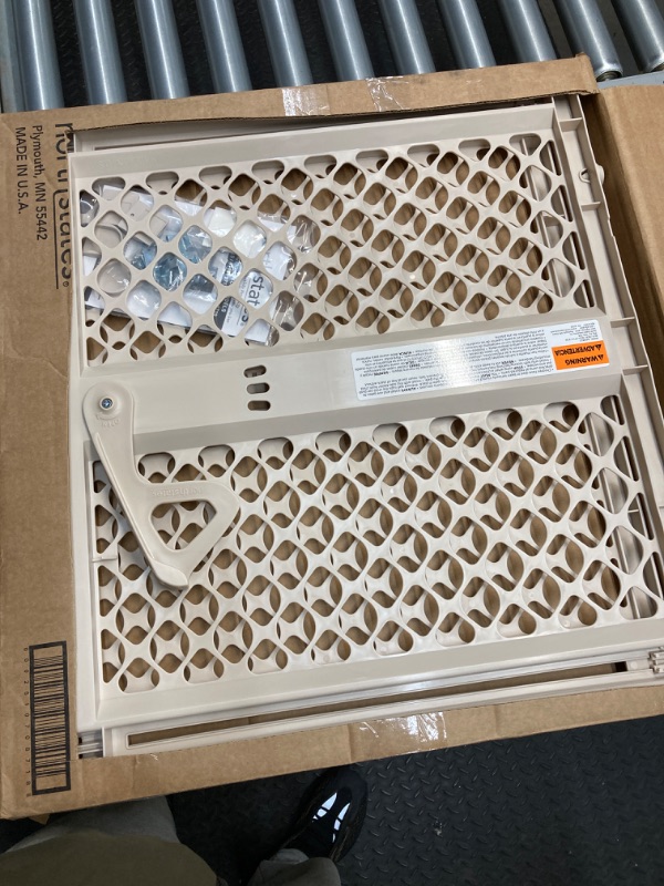 Photo 1 of Toddleroo by North States 42” Wide Supergate Ergo Baby Gate, Made in USA: For Doorways or stairways. Includes Wall Cups. Pressure or Hardware Mount. 26” - 42” Wide (26" Tall, Sand)
