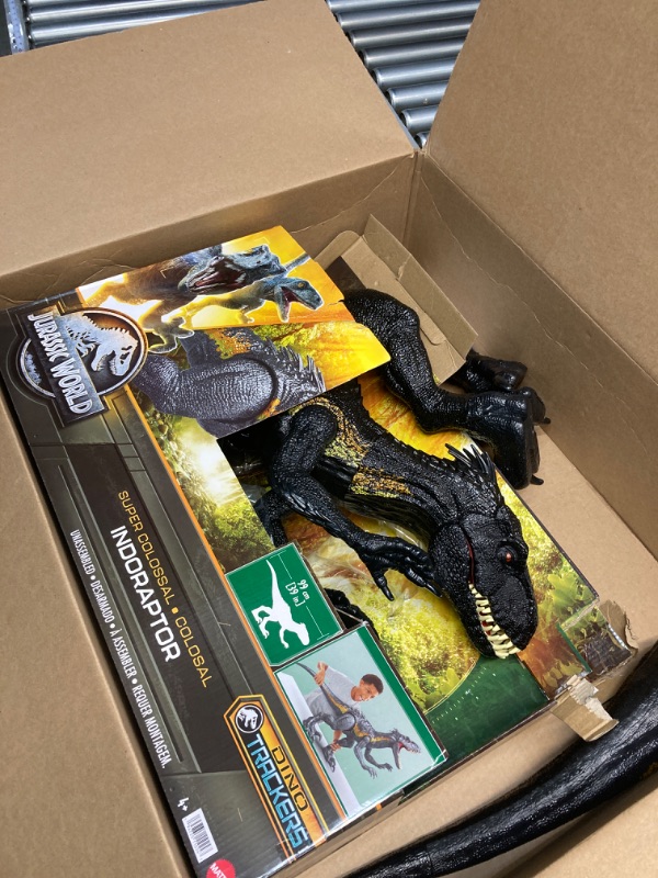 Photo 2 of Jurassic World: Fallen Kingdom Dinosaur Toy, Super Colossal Indoraptor Action Figure, Can Swallow Mini Figures, 3 ft Long Modern