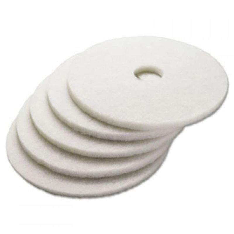 Photo 1 of Boardwalk BWK4016WHI 16 in. Polishing Floor Pads - White (5/Carton)