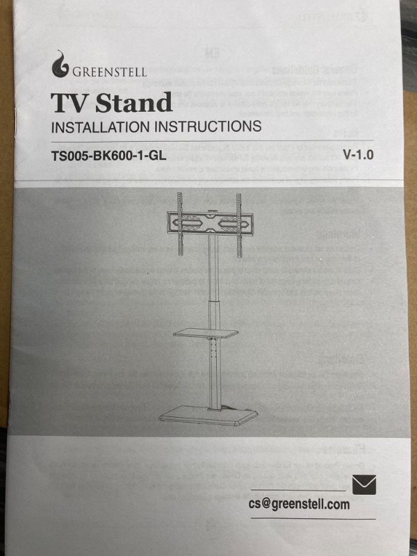 Photo 2 of Greenstell TV Stand with Power Outlet & AV Shelf, Universal Floor TV Stand for 32-70 inch, Swivel Tall TV Stand, Holds up to 110 LBs,Height Adjustable and Soild Wood Base, Max VESA 600x400mm,Black