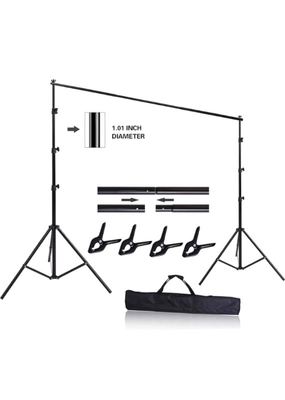 Photo 1 of 10ft x 8.5ft Adjustable Photography Backdrop Support System Photo Video Studio Muslin Background Stand Kit with Carry Bag