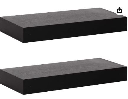 Photo 1 of  Modern Floating Shelves, Set of 2, Black, Sophisticated Storage and Display Shelves for Wall