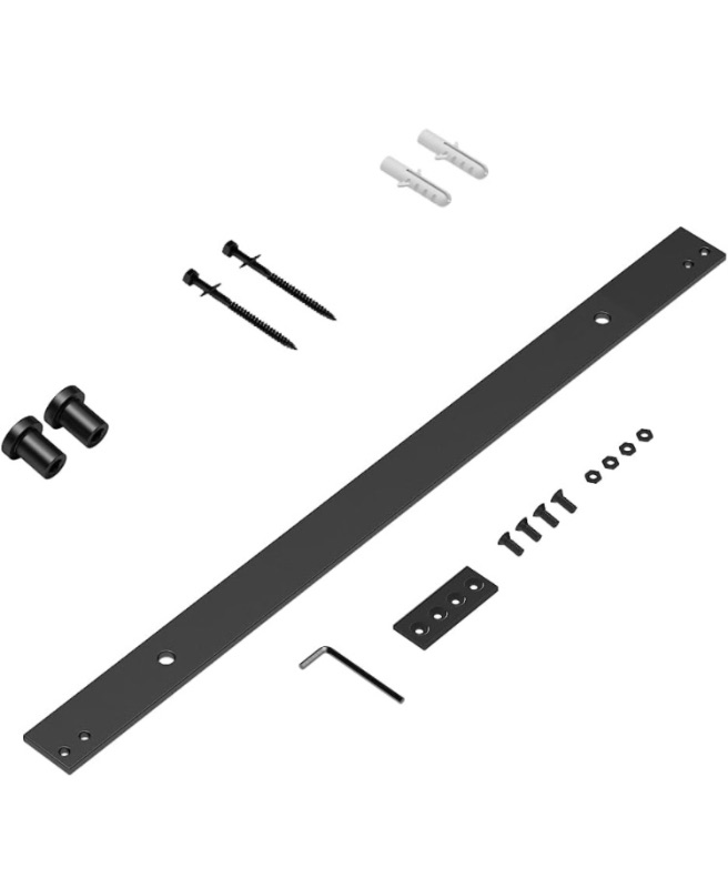 Photo 3 of Barn Door Track Only with Wall Spacer and Screws -Track Extend Kit for Barn Door Hardware(track-2ft)