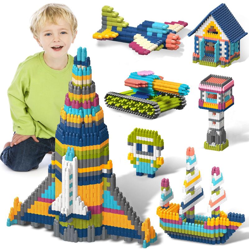 Photo 1 of STEM Building Toys for 3+ Year Old, 1140 Plastic Blocks in 10 Colors Preschool Educational Montessori Toys for Kids Ages 4-8 Creative Fun Construction Toys for Boys Girls Age 8-12, Birthday Gift ideas