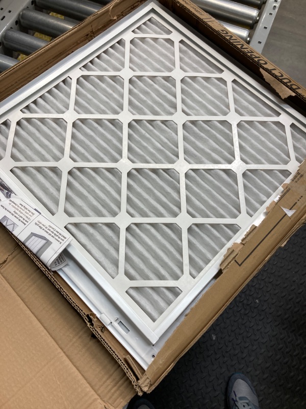 Photo 2 of 20"W x 20"H [Duct Opening Measurements] Steel Return Air Filter Grille [Removable Door] for 1-inch Filters | Vent Cover Grill, White | Outer Dimensions: 22 5/8"W X 22 5/8"H for 20x20 Duct Opening Duct Opening style: 20 Inchx20 Inch