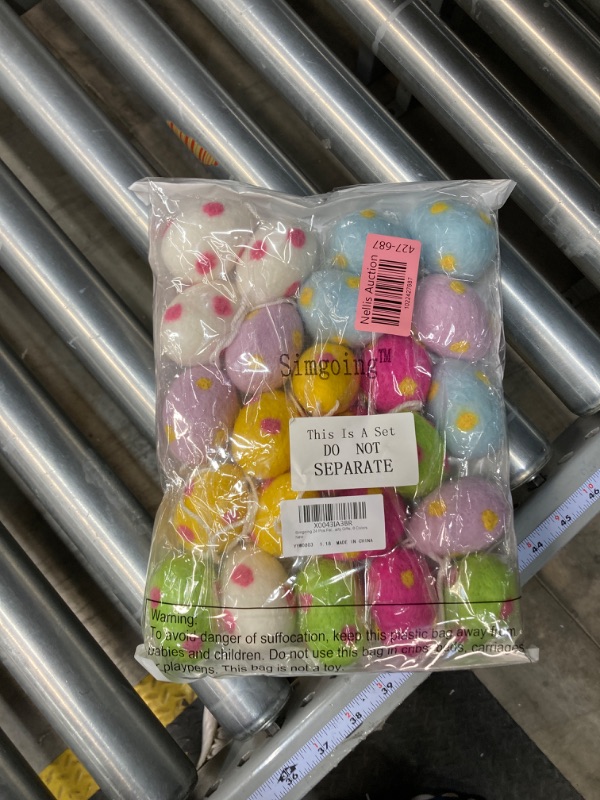 Photo 1 of 24 Pcs Colorful Felted Easter Egg Hanging Ornaments with Polka Dots Easter Egg Ornaments with Lanyard Handmade Easter Tree Decoration for Home Wall Decor Spring Party Gifts, 6 Colors 2.36 in