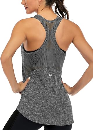 Photo 2 of ICTIVE Workout Tank Tops for Women Sleeveless Yoga Tops for Women Open Back Summer Running Tank Tops Fitness Muscle Tank