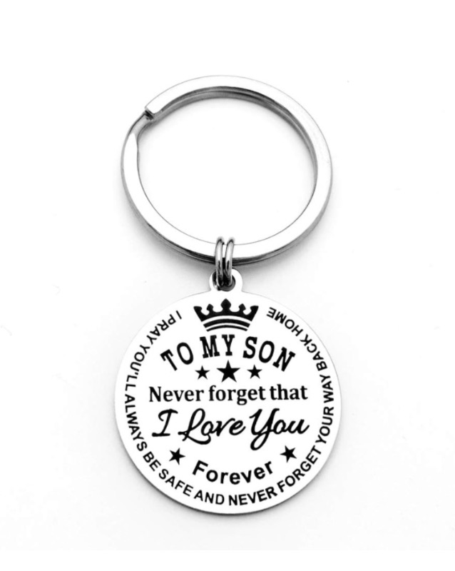 Photo 1 of SEVORGINA Engraved Keychain, Gift To My Mom Dad Daughter Son, Naughty Valentine's Day Christmas Keychain Gift