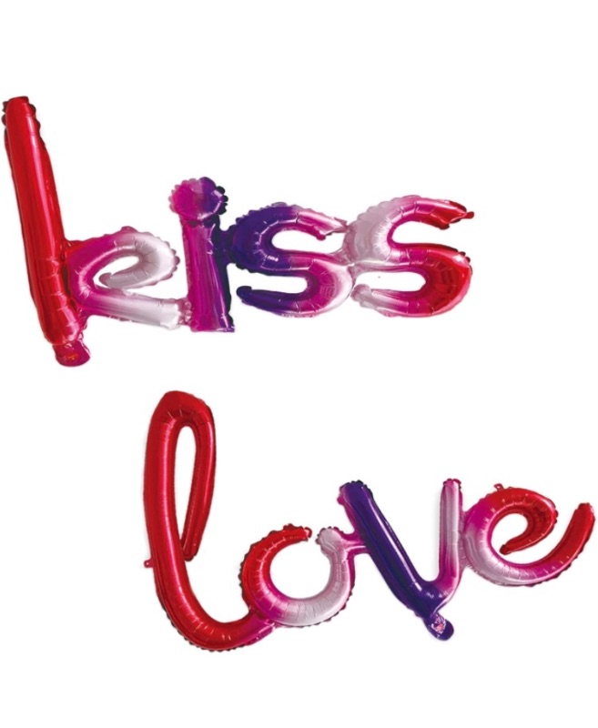 Photo 1 of Love Balloon And Kiss Balloons Valentine's Day Mylar Foil Letters Balloons Romantic Wedding Anniversary Decor Bridal Shower Birthday Party decorations