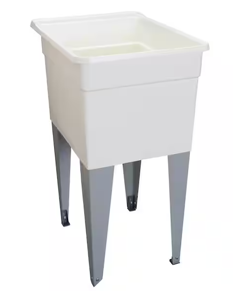 Photo 1 of ***MISSING LEGS*** 18 in. x 24 in. Plastic Utilatub Single Laundry Tub in White