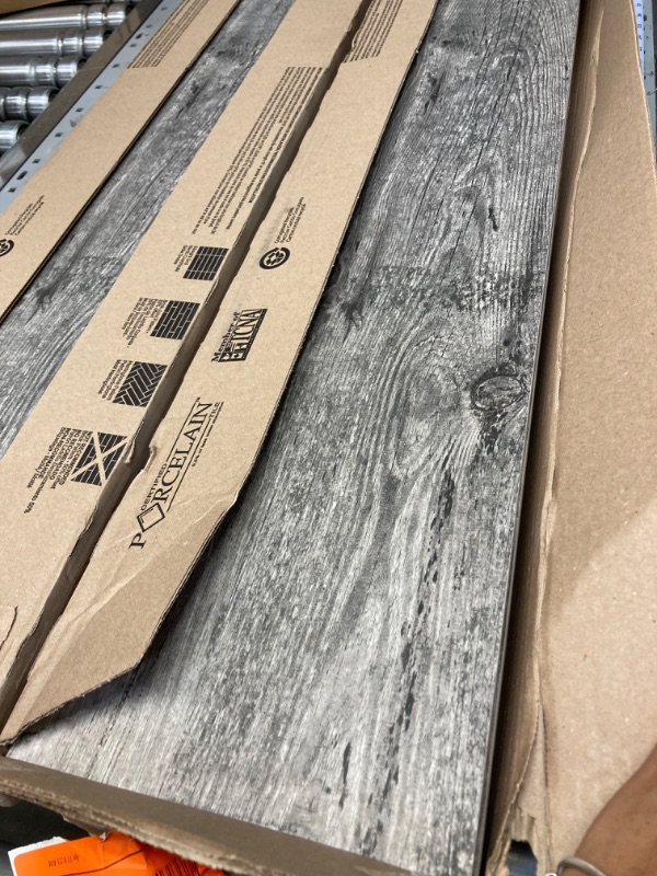 Photo 1 of PALISADE 46.7 IN. X 7.2 IN. VINYL INTERLOCKING WALL/BACKSPLASH PLANKS IN GRAY OAK 
