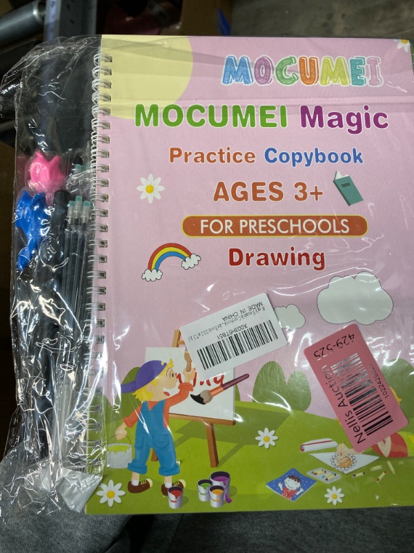 Photo 2 of MOCUMEI Magic Reusable Copybook for Kids-Practice Copybook for Age 3-5 Calligraphy Simple Hand Lettering-Reusable Writing Practice Book(10.3 x 7.3 in)