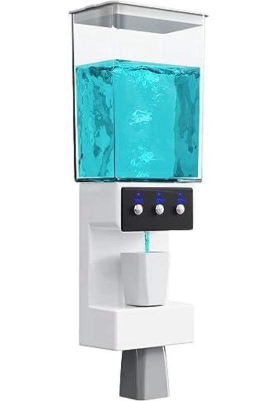 Photo 1 of Automatic Mouthwash Dispenser for Bathroom, 26oz Mouth Wash Dispenser Wall Mount, Refillable Mouthwash Container, 3 Mode Liquid Volume Adjustable, 2 Magnetic Reusable Cups?164 ft Floss Included?2 PCKS