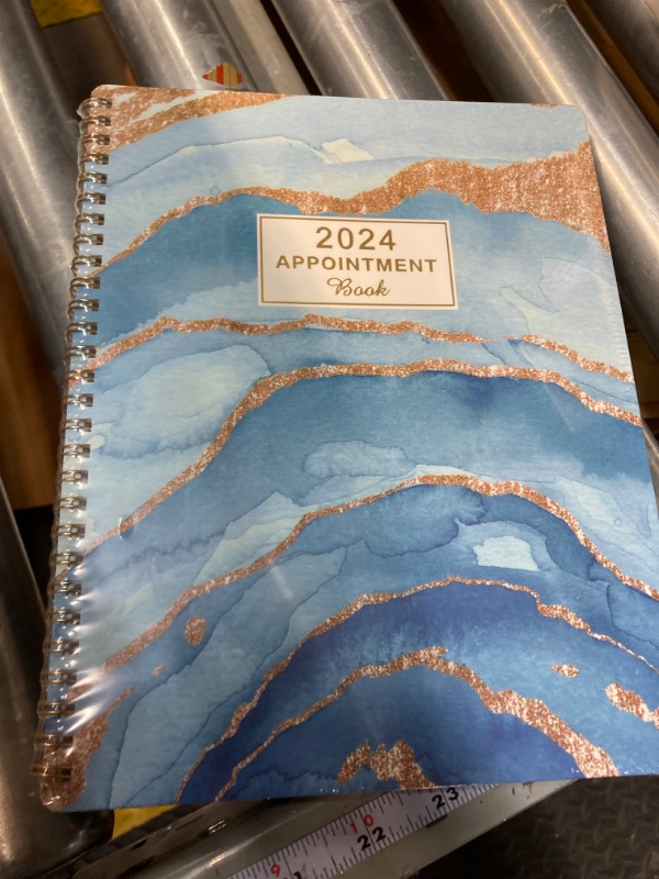 Photo 2 of Weekly Appointment Book 2024 - Appointment Book 2024, 2024 Daily Hourly Planner with Twin-wire Binding, 8" x 10", January 2024 - December 2024, 30-Minute Interval, Flexible Blue