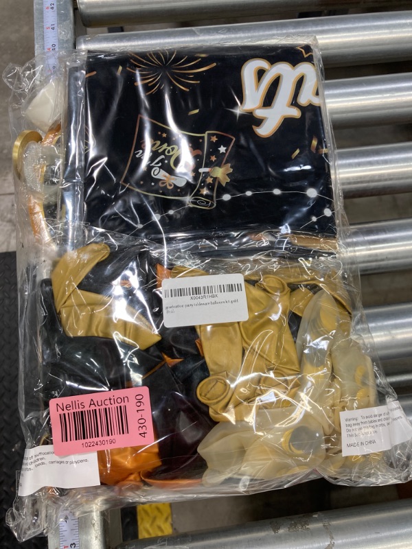 Photo 1 of 207Pcs Black and Gold Graduation Decorations 2024 Pack for 25 Guests, Graduation Decorations Class of 2024 Black and Gold, 2024 Graduation Party Decorations Black and Gold, for Class of 2024