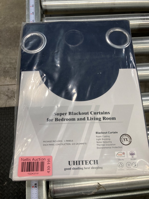 Photo 2 of Blackout Curtains 96 Inch Length 1 Panel Thermal Curtains for Living Room Black Out Curtains for Bedroom Window (42" W x 96" L, Navy Blue, 1 Panel) 42W x 96L (1 Panel) Navy Blue