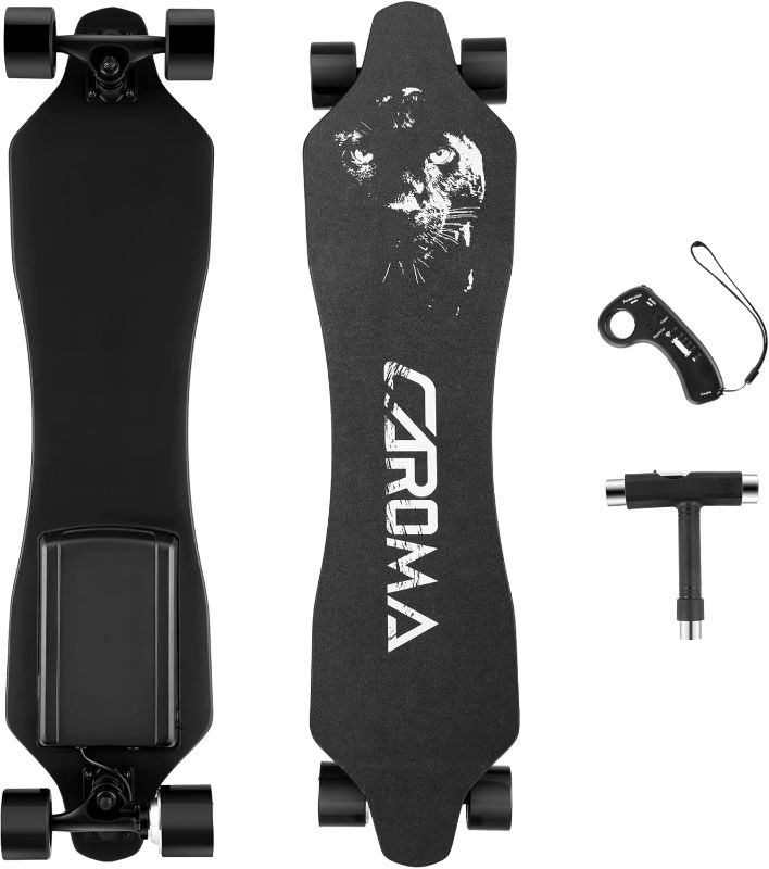 Photo 1 of Caroma 37" Electric Skateboards, 4000mAH Battery, 11 Miles Range, Electric Longboard for Adults Teens (Black) https://a.co/d/0dyzpDWp