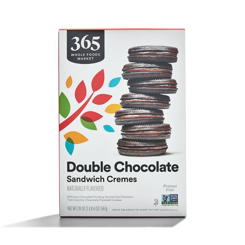 Photo 1 of (1) 365 by Whole Foods Market Double Chocolate Sandwich Cremes, 20 Ounce (2) Vanilla Sandwich Cremes, 20 Ounce