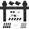 Photo 1 of 6.6 ft./79 in. Black Sliding Barn Door Track and Hardware Kit with I-Shape Hanger For Single Door