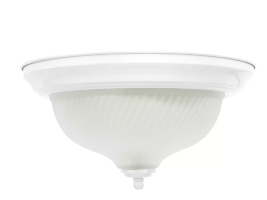 Photo 1 of 
11 in. 2-Light White Flush Mount