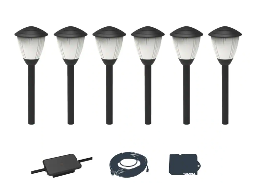 Photo 1 of Hampton Bay
Lamar Park 10-Watt Equivalent Low Voltage Black Integrated LED Outdoor Path Lights with Easy Clip Connectors (6-Pack) **PARTS ONLY**