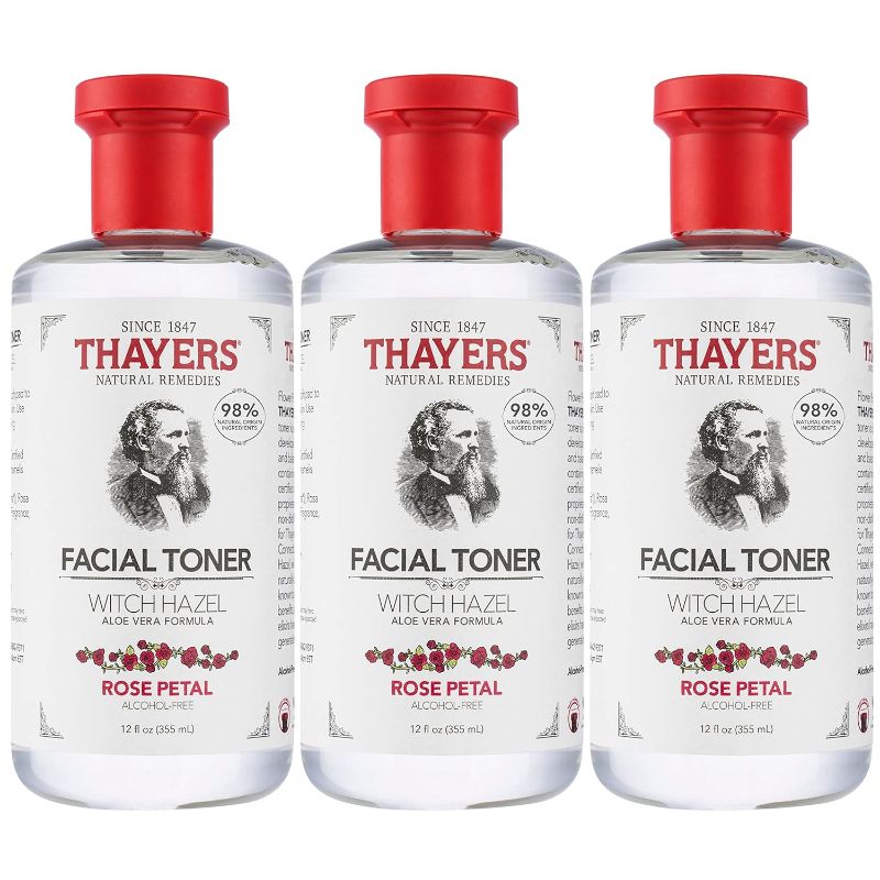 Photo 1 of THAYERS Alcohol-Free, Hydrating Rose Petal Witch Hazel Toner with Aloe Vera, 12 Oz (Pack of 3)