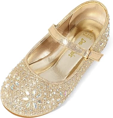 Photo 1 of DREAM PAIRS Toddler Girl's Dress Shoes Mary Jane Rhinestone Ballerina Flat for Party, Birthday, Performance, Wedding SIZE 4Y