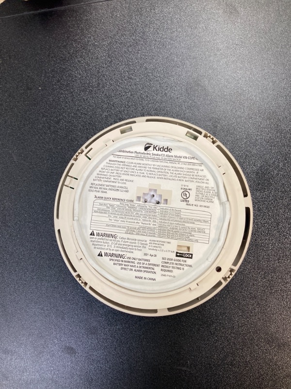 Photo 2 of ***SEE COMMENTS***Kidde Hardwired Smoke & Carbon Monoxide Detector, Battery Backup, Interconnectable, LED Warning Light Indicators