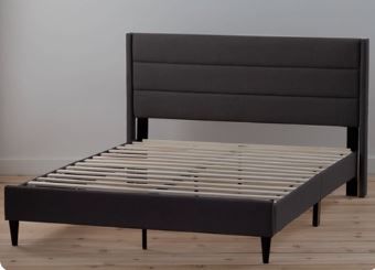 Photo 1 of Brookside Ava Charcoal California King Upholstered Platform Bed