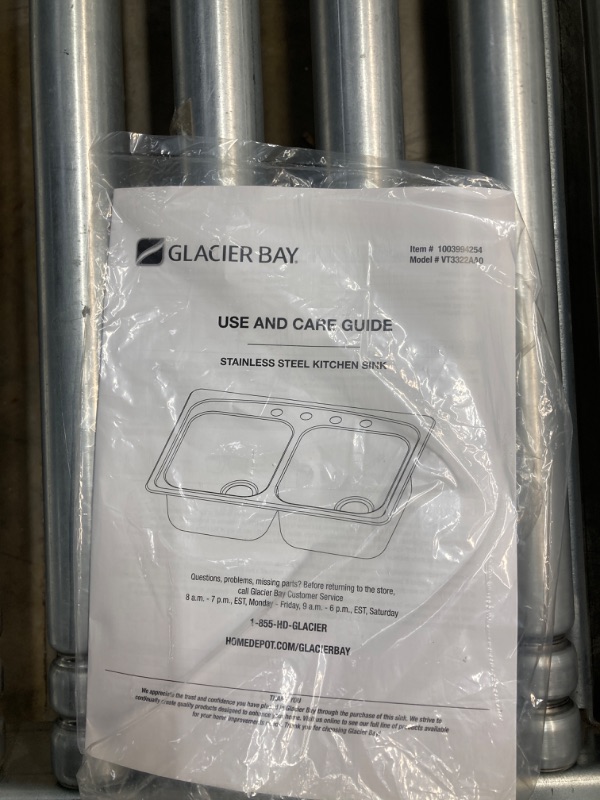 Photo 4 of ***SEE COMMENTS*** GLACIER BAY 20 Gauge Double Bowl Kitchen Sink