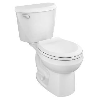 Photo 1 of American Standard 607DA001.020 Colony 3 Two-Piece Toilet with Slow-Close Seat and Wax Ring, Round Front, Standard Height, White, 1.28 gpf