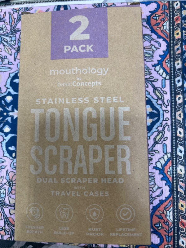 Photo 2 of 2-Pack Stainless Steel Tongue Scraper with Travel Cases - Improve Oral Hygiene - Perfect for Adults and Children- Fresh Breath, Clean Tongue- Recommended by Dentist Professionals