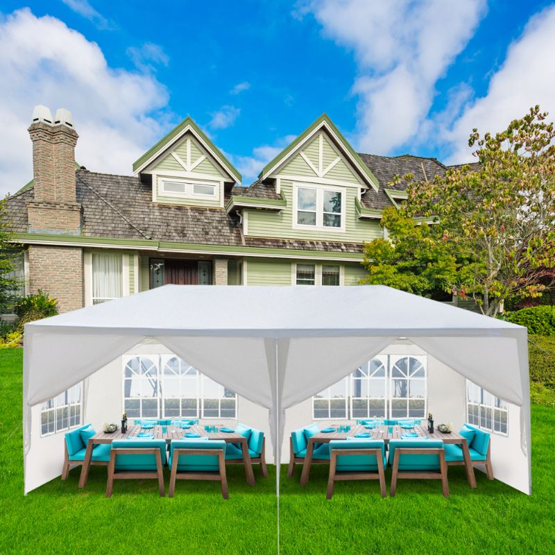 Photo 1 of Ktaxon 10'x 20' Canopy Party Wedding Tent Garden Pavilion Cater Events 6 Removable Sidewalls White WE HAVE BOX     2 OF 2 BOX       *** MISSING BOX 1 OF 2 BOX  ****
