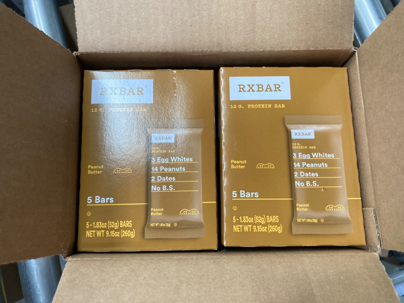 Photo 1 of ***EXP 6/9/2024*** RXBAR Protein Bars, 12g Protein, Gluten Free Snacks, Peanut Butter (6 Boxes, 30 Bars)