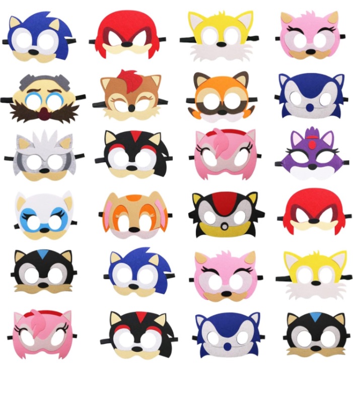 Photo 1 of 24 Packs Hedgehog Mask Felt Party Favors for Kid, Hedgehog Themed Party Supplies Dress Up Masks Photo Booth Prop Cartoon Character Cosplay Birthday Gift for Children Boys Girls