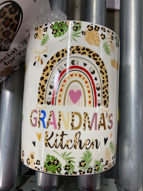 Photo 3 of Gifts for Grandma Utensil Holder-Cooking Tools Mothers Day Grandma Gifts For Kitchen-Great Gifts for Grandma Modern Farmhouse Ceramic Utensil Crock with Non-slip mat for Christmas