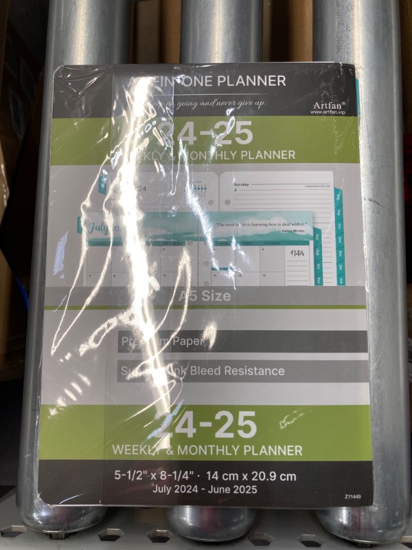 Photo 1 of 2024-2025 Planner Refills - Planner Refills, 2024-2025 Weekly & Monthly Planner Refills, 5.5" x 8.25", Planner Inserts, A5 Planner Refills, 7-Hole Punched, Green Green 1