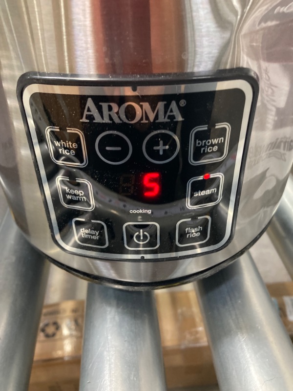 Photo 2 of AROMA Digital Rice Cooker, 4-Cup (Uncooked) / 8-Cup (Cooked), Steamer, Grain Cooker, Multicooker, 2 Qt, Stainless Steel Exterior, ARC-914SBD 4 Cup Uncooked / 8 Cup Cooked