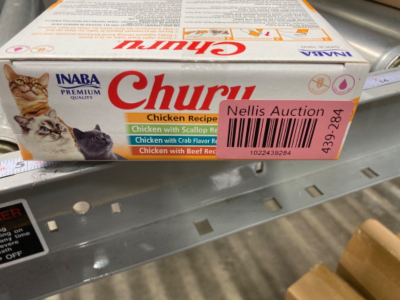 Photo 2 of ***BEST BY 09/07/2024*** INABA Churu Cat Treats, Grain-Free, Lickable, Squeezable Creamy Purée Cat Treat/Topper with Vitamin E & Taurine, 0.5 Ounces Each Tube, 40 Tubes, Chicken Variety Box Chicken Variety 0.5 Ounce (Pack of 40)