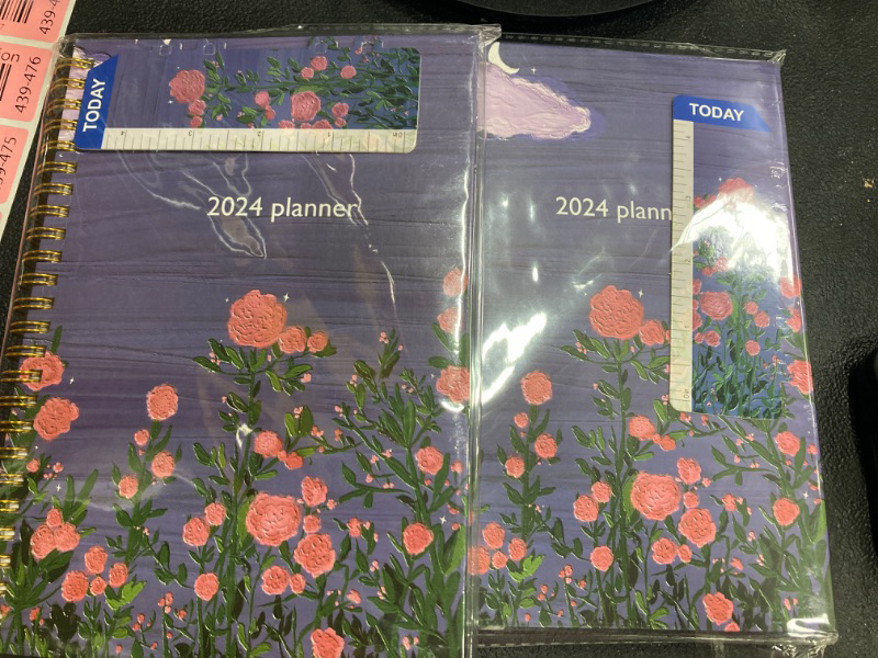 Photo 2 of ***BUNDLE OF 2*** 2024 Planner Weekly and Monthly, 2024 Daily Planner Jan - Dec. 6.4" x 8.5", Planner 2024 with Bookmark Ruler, Thick Paper, Back Pocket, Flexible Hardcover, Elastic Closure