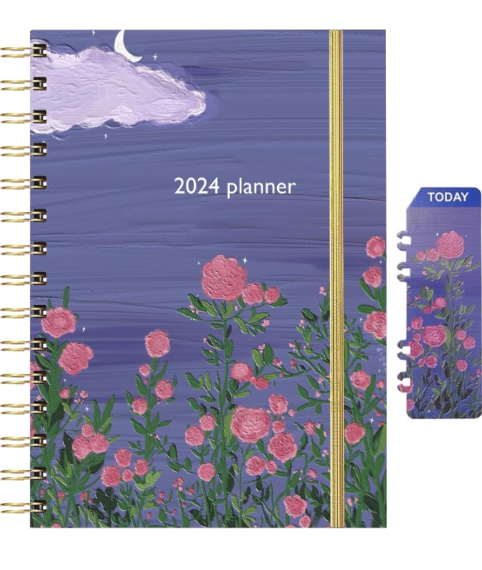 Photo 1 of ***BUNDLE OF 2*** 2024 Planner Weekly and Monthly, 2024 Daily Planner Jan - Dec. 6.4" x 8.5", Planner 2024 with Bookmark Ruler, Thick Paper, Back Pocket, Flexible Hardcover, Elastic Closure