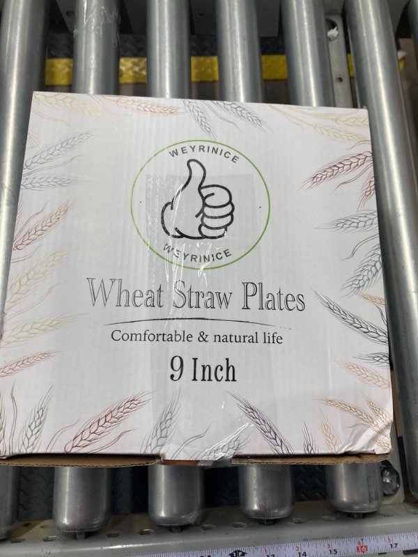 Photo 1 of Wheat Straw Plates, Reusable Plastic Plates Set of 12, Dishwasher & Microwave Safe Plastic Dinner Plates, Lightweight Plates for kitchen (9inch)
