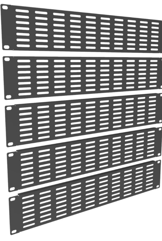 Photo 1 of ***FACTORY SEALED **5 Pack of 2U Vented Blank Panel - Steel Blank Rack Mount Panel Spacer for 19in Server Rack Cabinet or Enclosure, Black (2U)