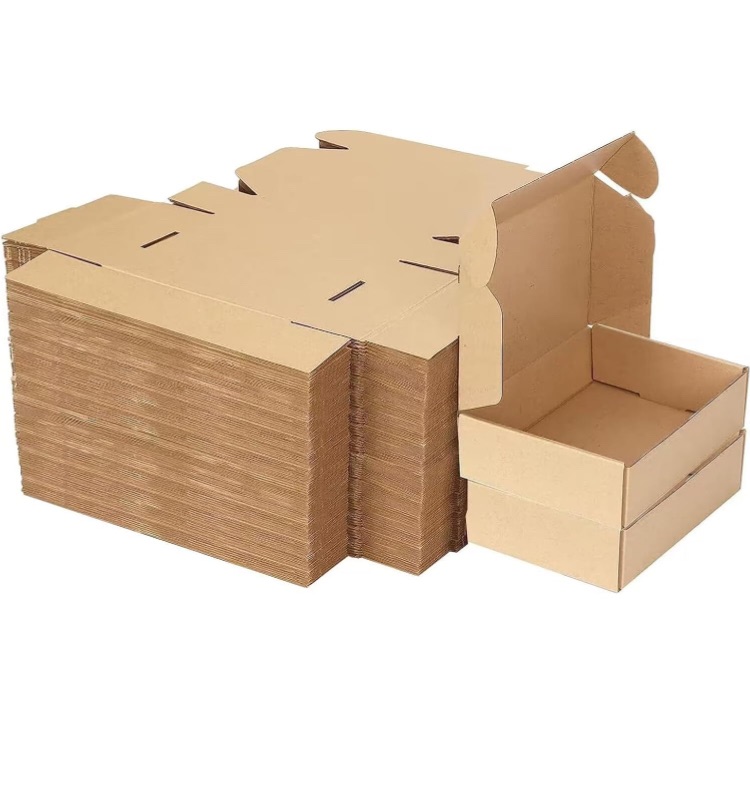 Photo 1 of *** FACTORY SEALED **Swingers 9x7x2Inches Shipping Boxes Set of 100, Small Corrugated Cardboard Box, Brown Mailing Boxes for Packaging Small Business (Brown, 9-7-2)